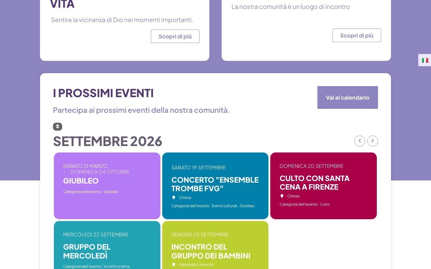 Sezione dedicata al Giubileo 2026